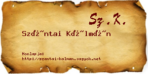 Szántai Kálmán névjegykártya